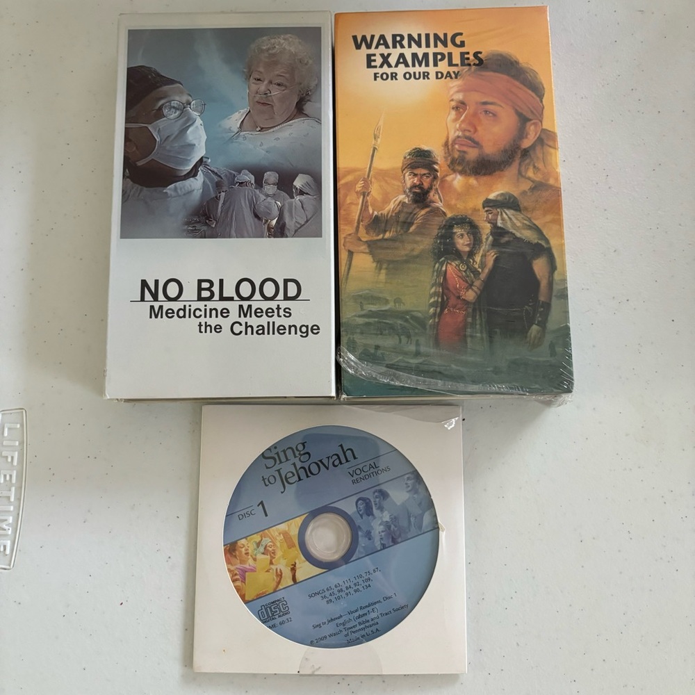 2 VCR Tapes & music CD watchtower Bible & track Tract Society of Pennsylvania